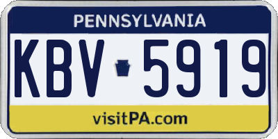 PA license plate KBV5919