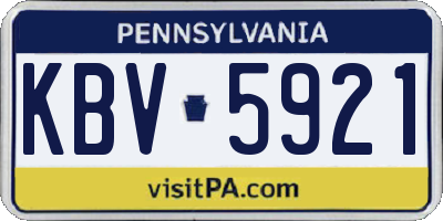 PA license plate KBV5921