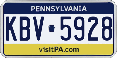 PA license plate KBV5928