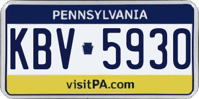 PA license plate KBV5930