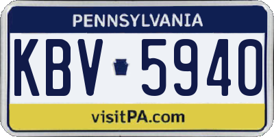 PA license plate KBV5940