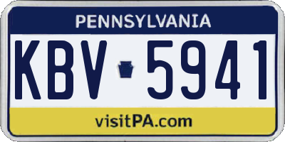 PA license plate KBV5941