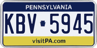 PA license plate KBV5945