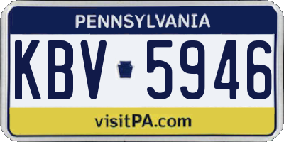 PA license plate KBV5946