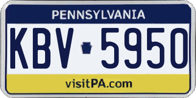 PA license plate KBV5950