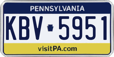 PA license plate KBV5951