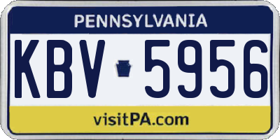 PA license plate KBV5956