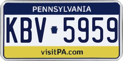 PA license plate KBV5959