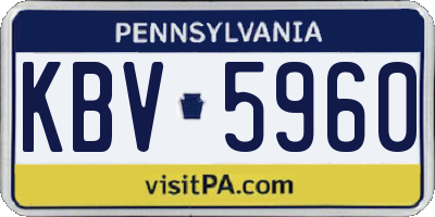 PA license plate KBV5960