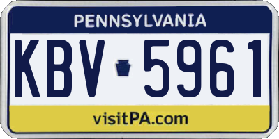 PA license plate KBV5961