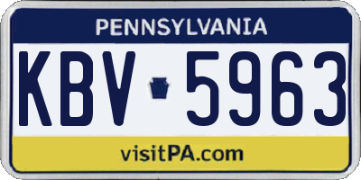 PA license plate KBV5963
