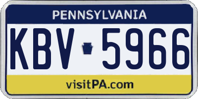 PA license plate KBV5966