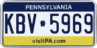 PA license plate KBV5969