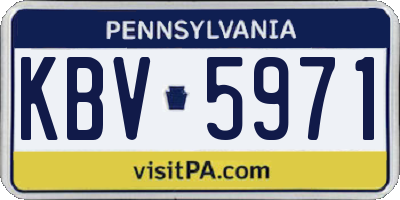 PA license plate KBV5971