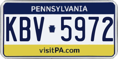 PA license plate KBV5972