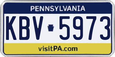 PA license plate KBV5973