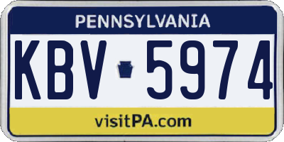 PA license plate KBV5974