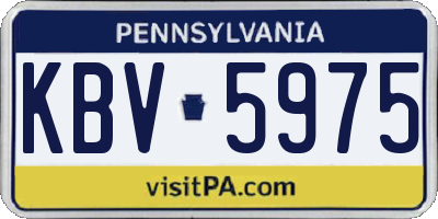 PA license plate KBV5975