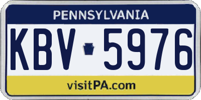 PA license plate KBV5976