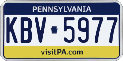 PA license plate KBV5977