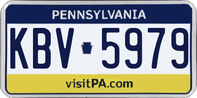 PA license plate KBV5979