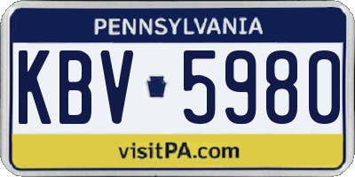 PA license plate KBV5980