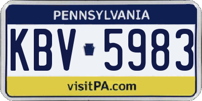 PA license plate KBV5983
