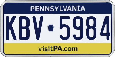 PA license plate KBV5984