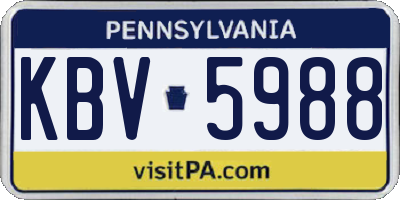 PA license plate KBV5988