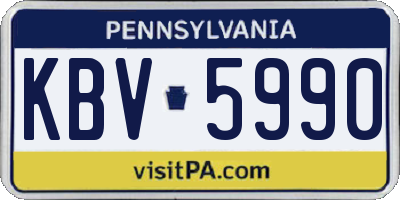 PA license plate KBV5990