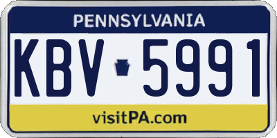 PA license plate KBV5991