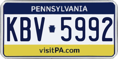 PA license plate KBV5992