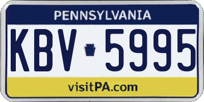PA license plate KBV5995