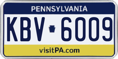 PA license plate KBV6009