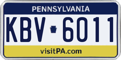 PA license plate KBV6011