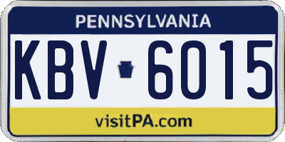 PA license plate KBV6015