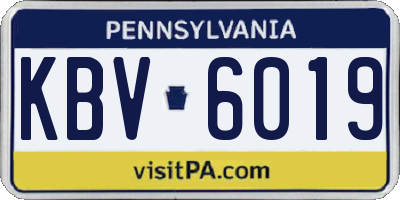 PA license plate KBV6019