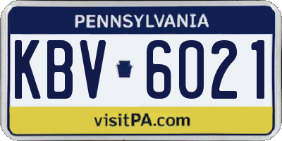 PA license plate KBV6021