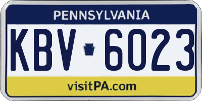PA license plate KBV6023
