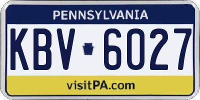 PA license plate KBV6027