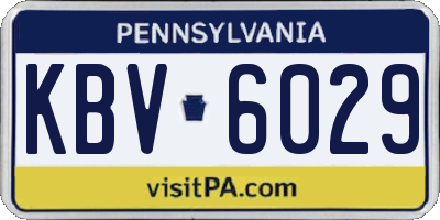 PA license plate KBV6029