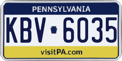 PA license plate KBV6035