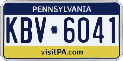 PA license plate KBV6041