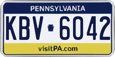 PA license plate KBV6042