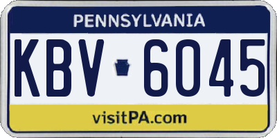 PA license plate KBV6045
