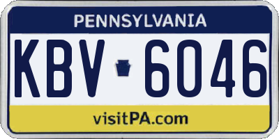 PA license plate KBV6046