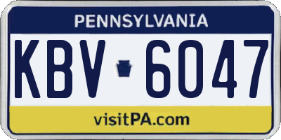 PA license plate KBV6047