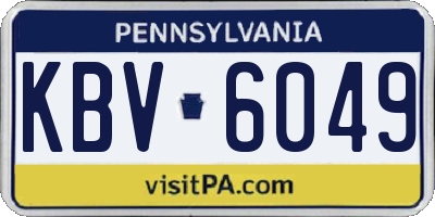 PA license plate KBV6049