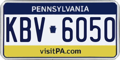 PA license plate KBV6050