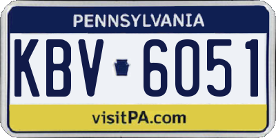 PA license plate KBV6051